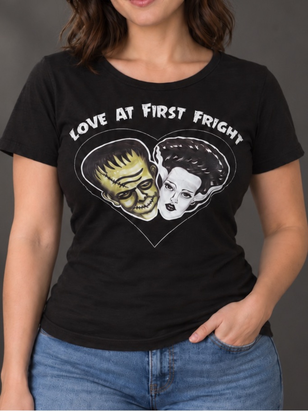 Voodoo Vixen XXL Love at First Fright Frankenstein Bride Halloween T-Shirt